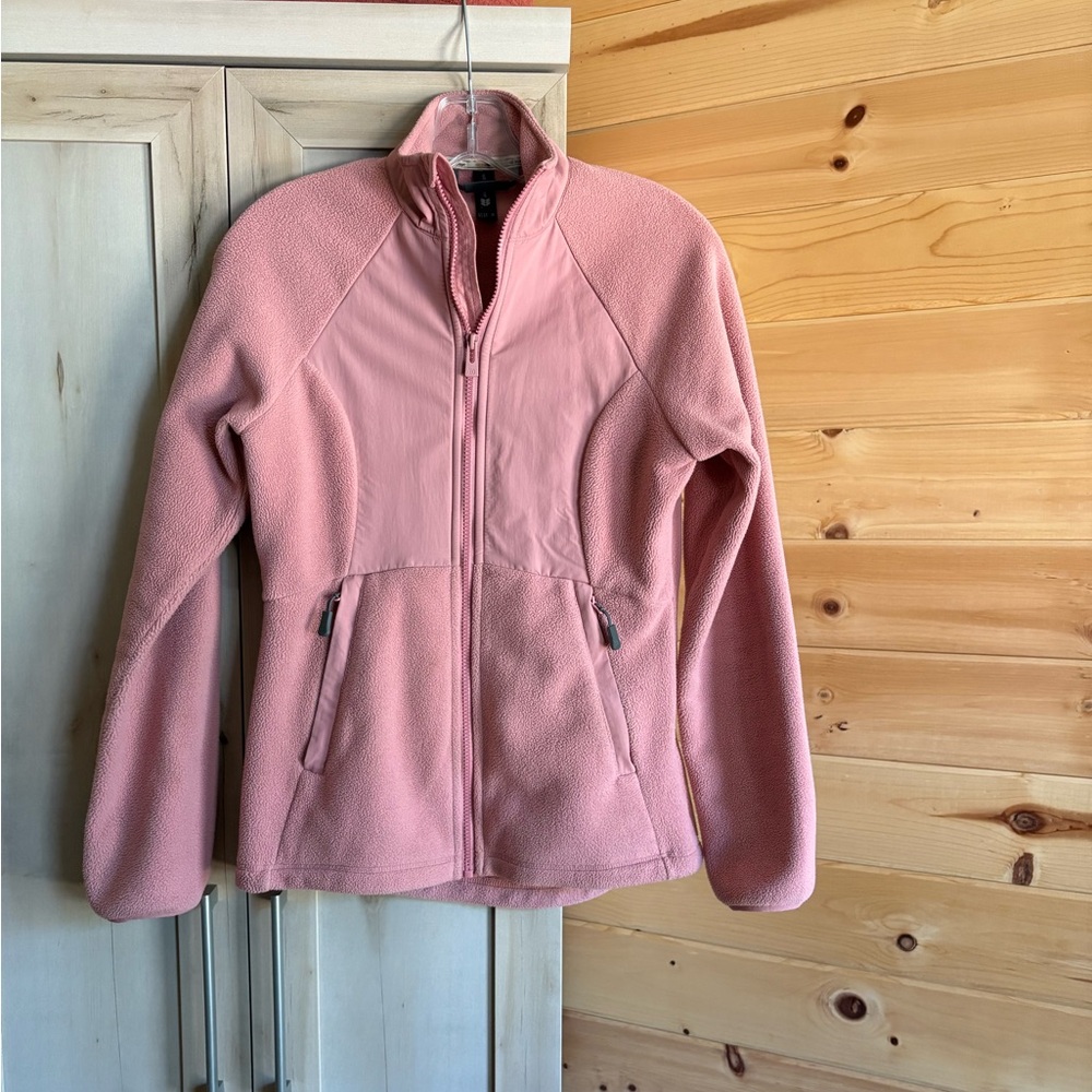 all in motion | Zip-up Fleece Jacket in a Blush Pink Color, Gently Used
